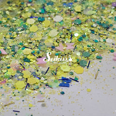 Yellow Spring Glitter Mix - Butterfly Shape Glitter