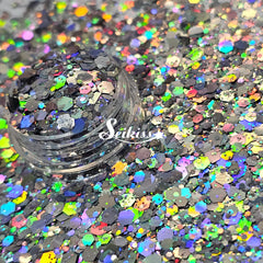 Nickel Galaxy Holographic Chunky Glitter - Silver Glitter