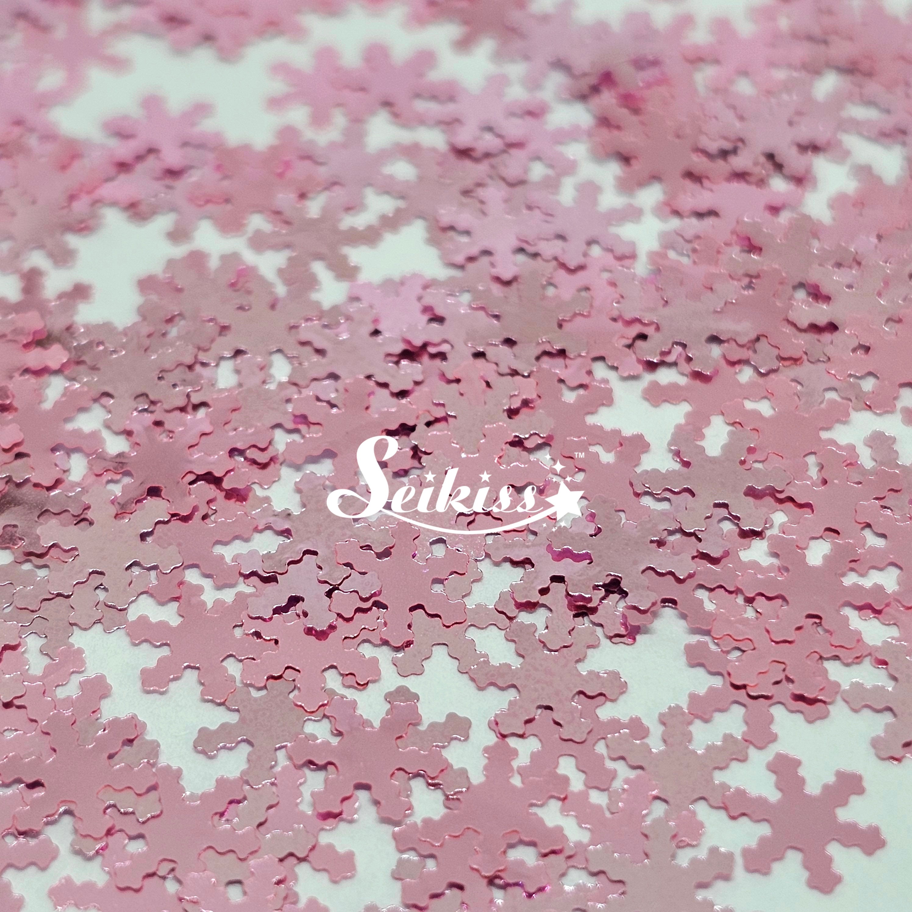 Pink Snowflakes Shape Glitter - Pink Glitter