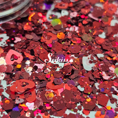 House of Hearts Glitter - Pink & Red Glitter