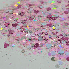 In Love - Pink Glitter with Hearts