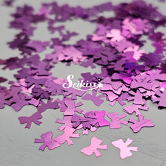 Purple Bows Shape Glitter - Purple Glitter