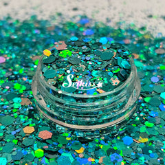 Sea View Holographic Chunky Glitter - Blue Glitter