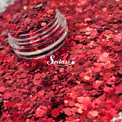 Cherry Red Metallic Chunky Glitter - Red Glitter