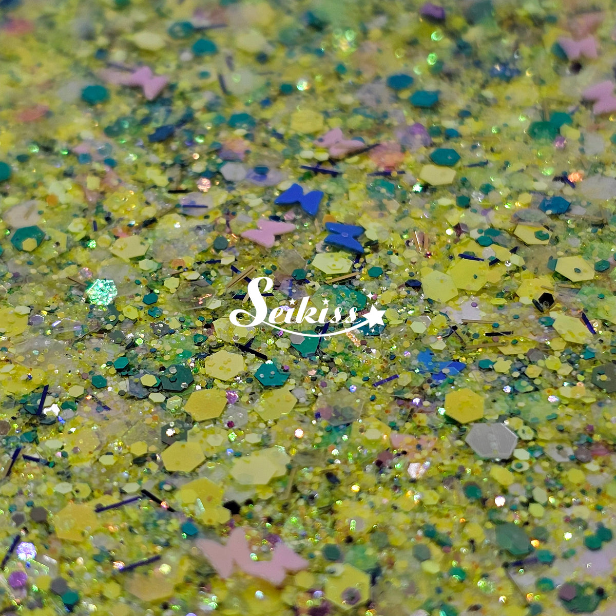 Yellow Spring Glitter Mix - Butterfly Shape Glitter