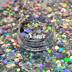 Nickel Galaxy Holographic Chunky Glitter - Silver Glitter