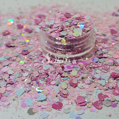 In Love - Pink Glitter with Hearts