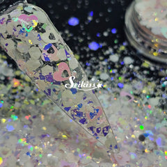 Sweetheart - White Iridescent Glitter