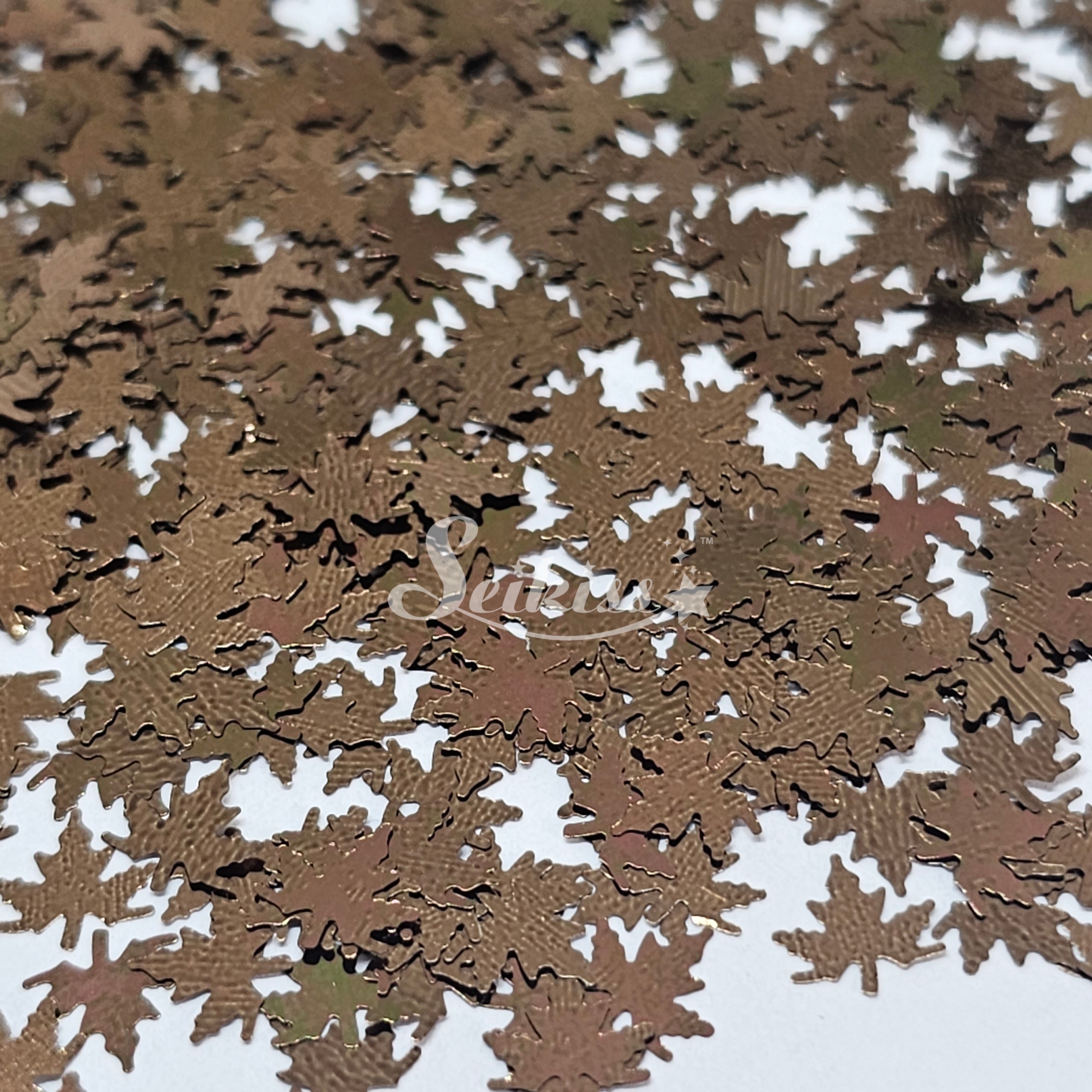 Mocha Autumn Leaf Shape Glitter - Brown Glitter