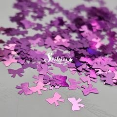 Purple Bows Shape Glitter - Purple Glitter