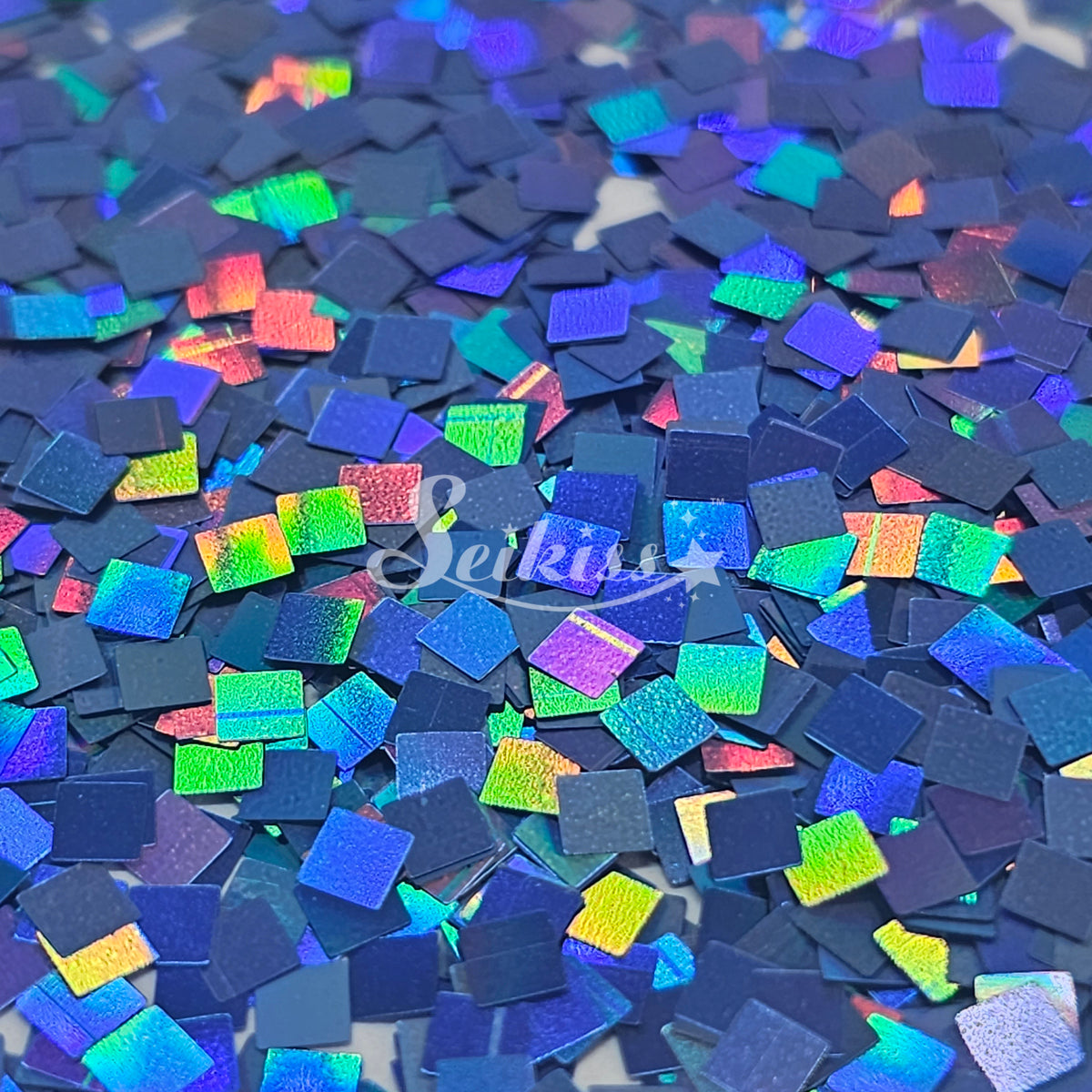Blue Holo Squares Shape Glitter - Blue Glitter