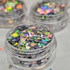 Nickel Galaxy Holographic Chunky Glitter - Silver Glitter