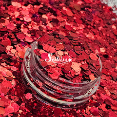 Cherry Red Metallic Chunky Glitter - Red Glitter