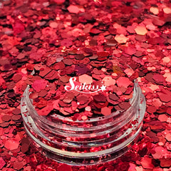 Cherry Red Metallic Chunky Glitter - Red Glitter