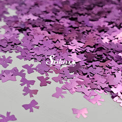 Purple Bows Shape Glitter - Purple Glitter