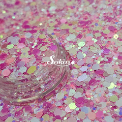 Kiss Pink Iridescent Chunky Glitter - Pink Glitter