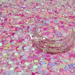 Kiss Pink Iridescent Chunky Glitter - Pink Glitter