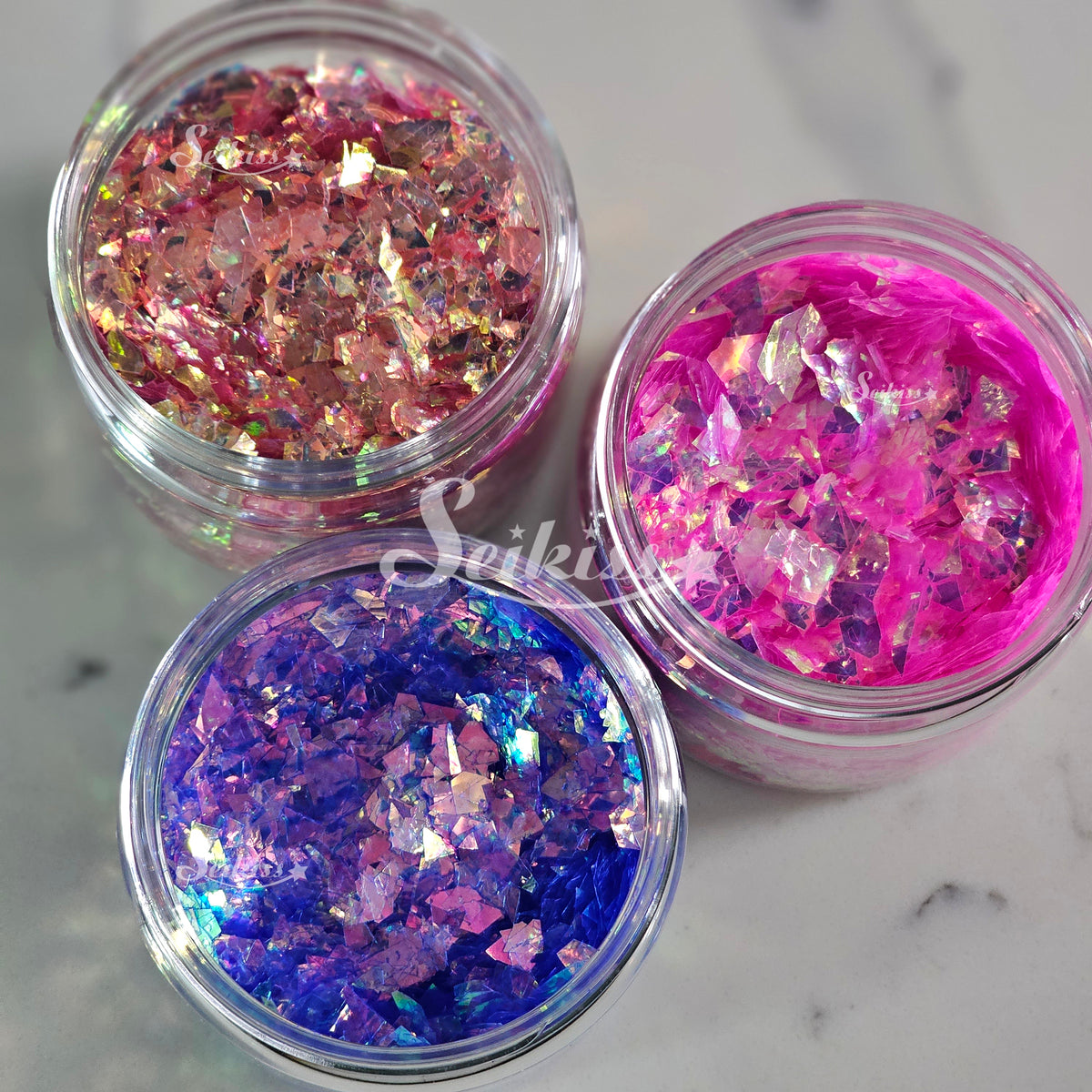 Flakes Glitter Bundle (Set of 3) - Purple, Pink and Gold Glitter