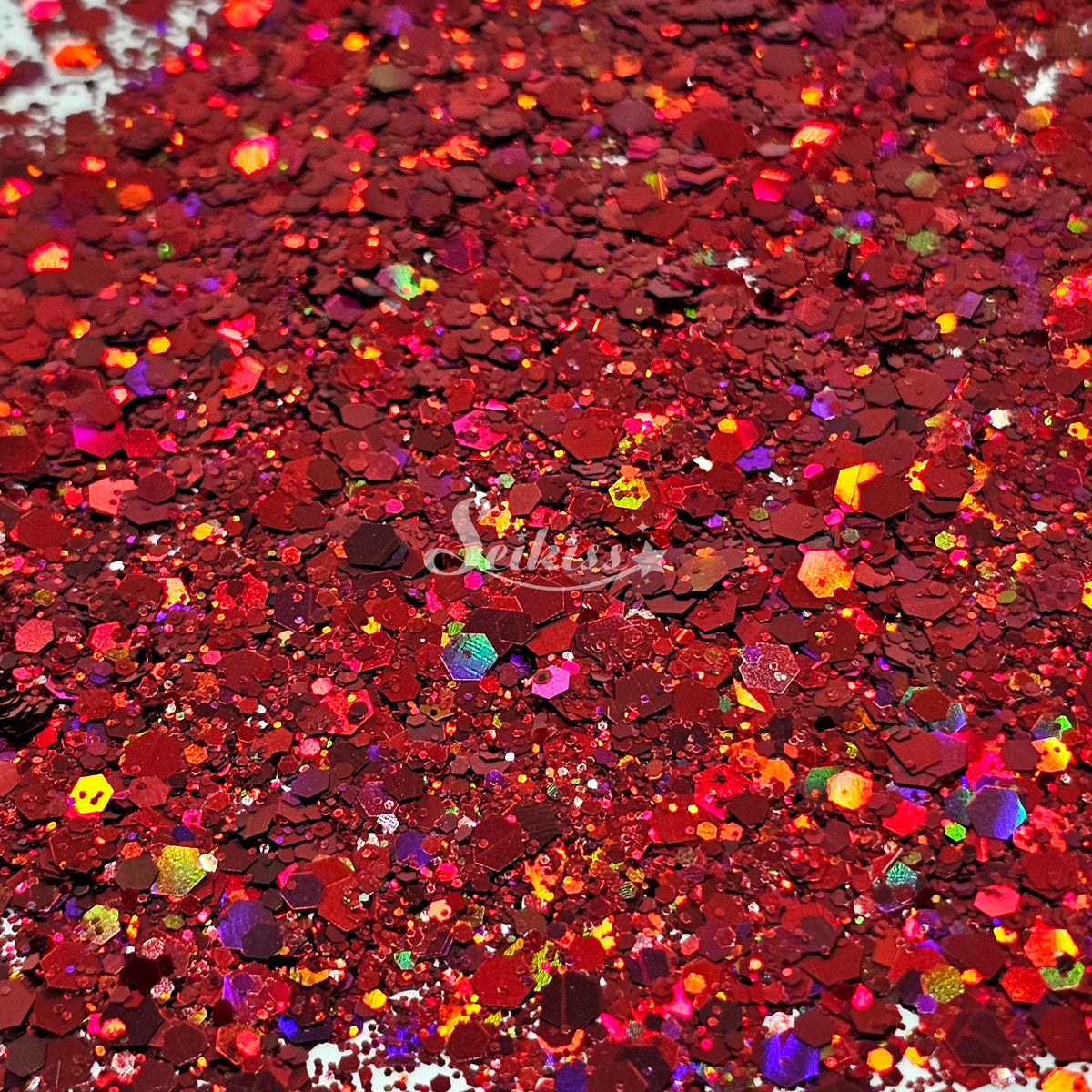 Ruby Galaxy Holographic Chunky Glitter - Red Glitter