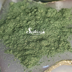 Metallic Olive Mica Powder for Resin, Alcohol Ink, Epoxy, Wax Melts - Green Mica