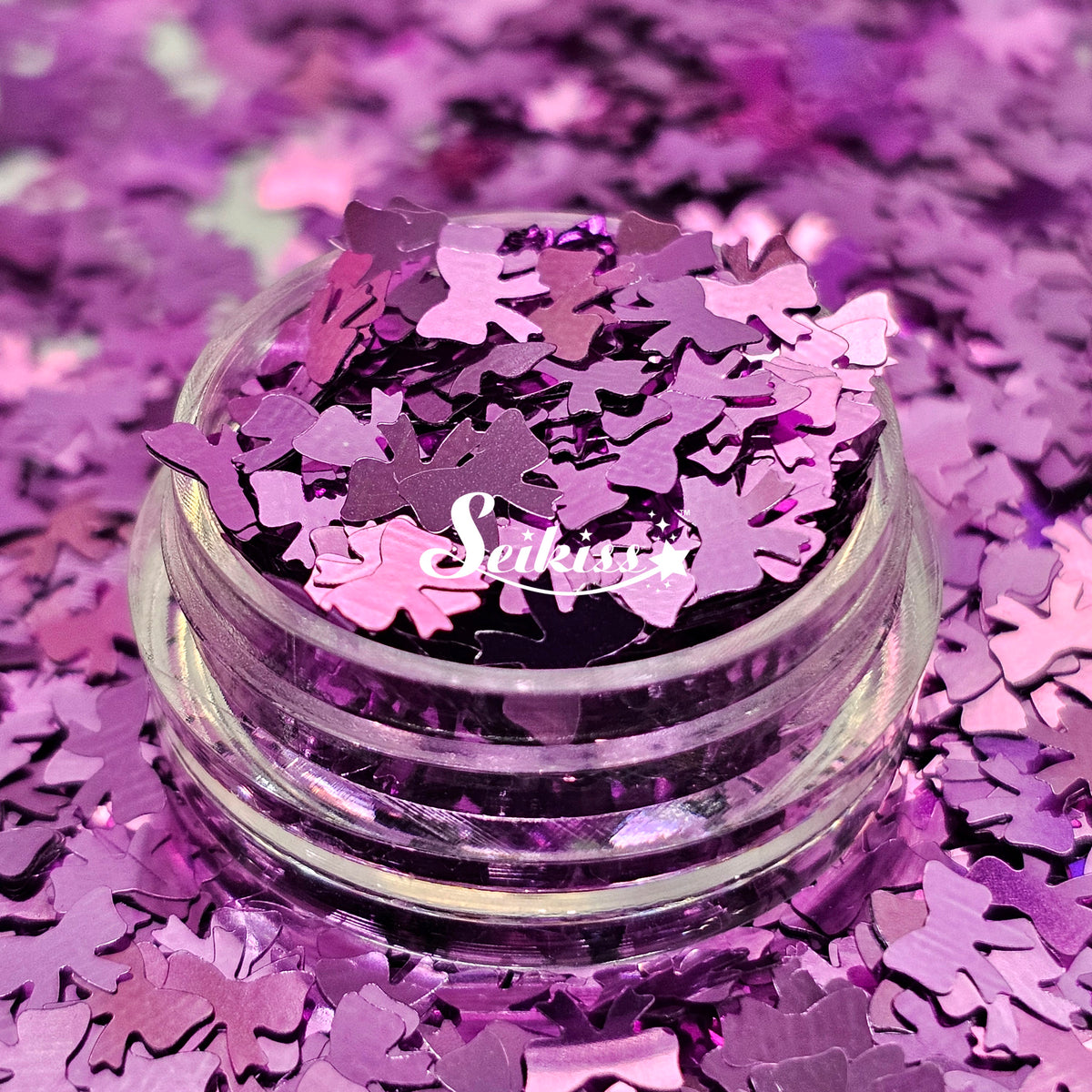 Purple Bows Shape Glitter - Purple Glitter
