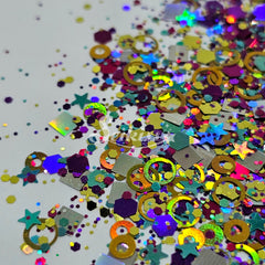 Arcade Glitter Mix - Multicolor Shape Glitter