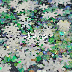 White Christmas Chunky Glitter - White Glitter