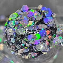Nickel Galaxy Holographic Chunky Glitter - Silver Glitter
