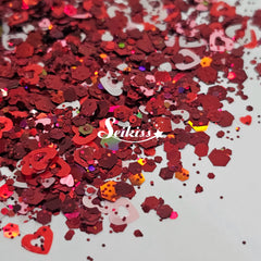 House of Hearts Glitter - Pink & Red Glitter