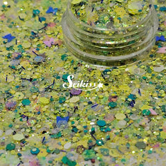 Yellow Spring Glitter Mix - Butterfly Shape Glitter