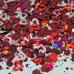House of Hearts Glitter - Pink & Red Glitter