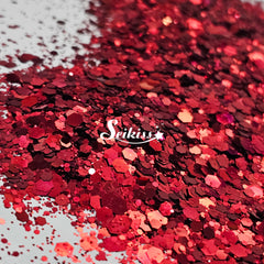 Cherry Red Metallic Chunky Glitter - Red Glitter