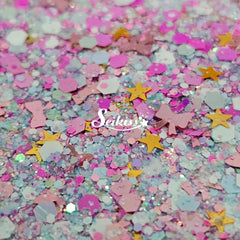 Ballerina Glitter Mix - Star and bow Shape Glitter