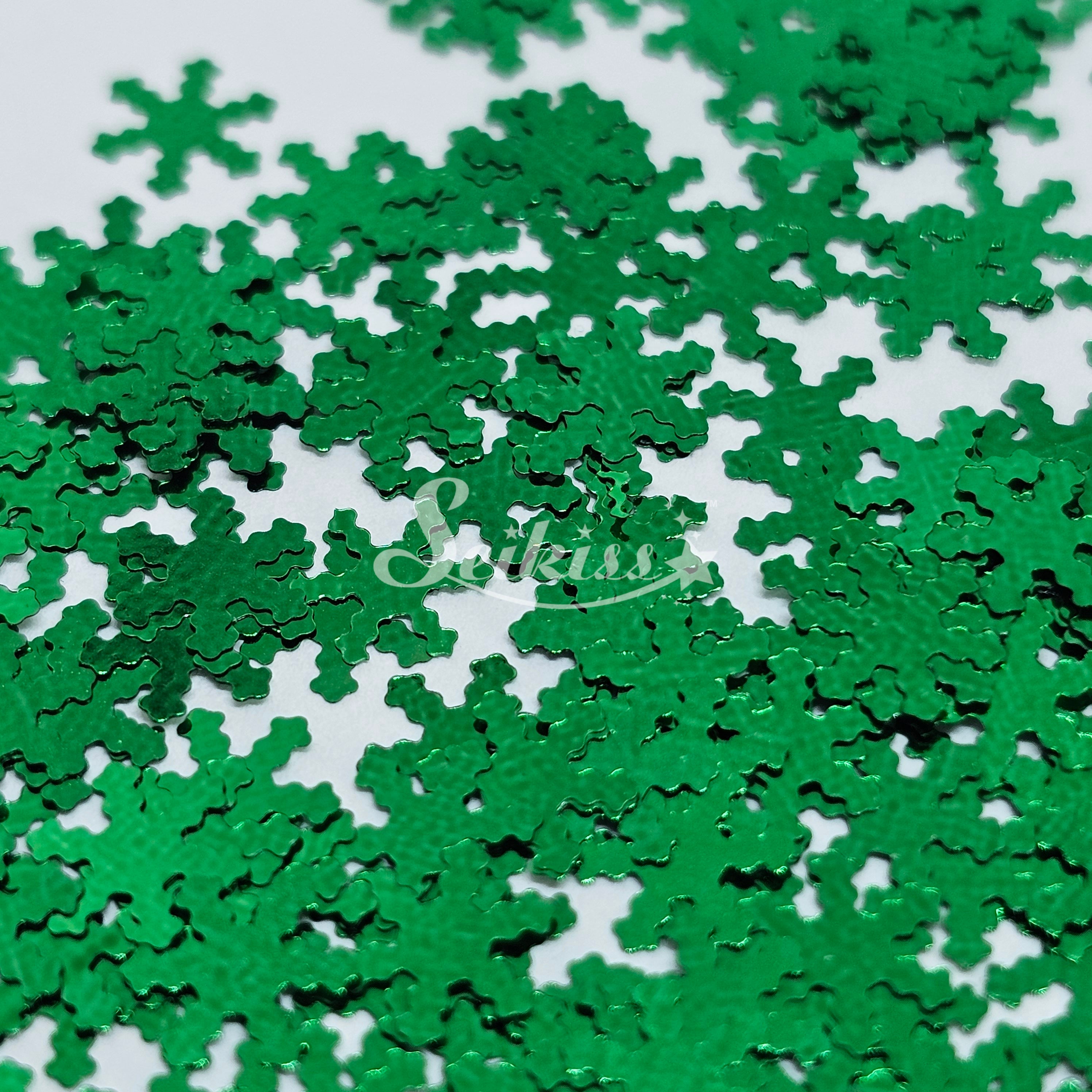 Green Snowflakes Shape Glitter - Green Glitter