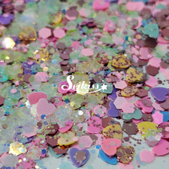 Love is Pink mix - Multicolor Heart Glitter