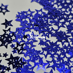 Blue Retro Stars Shape Glitter - Blue Glitter