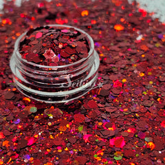 Ruby Galaxy Holographic Chunky Glitter - Red Glitter