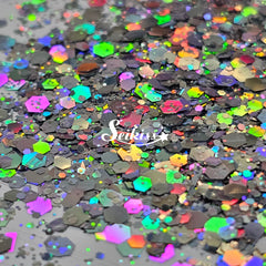 Nickel Galaxy Holographic Chunky Glitter - Silver Glitter