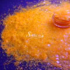Fluorescent Orange Chunky Glitter - Orange Glitter