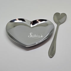 Heart Tray and Spoon Set for Craft - GOLD or  SILVER