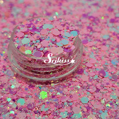 Kiss Pink Iridescent Chunky Glitter - Pink Glitter