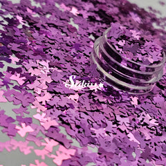 Purple Bows Shape Glitter - Purple Glitter