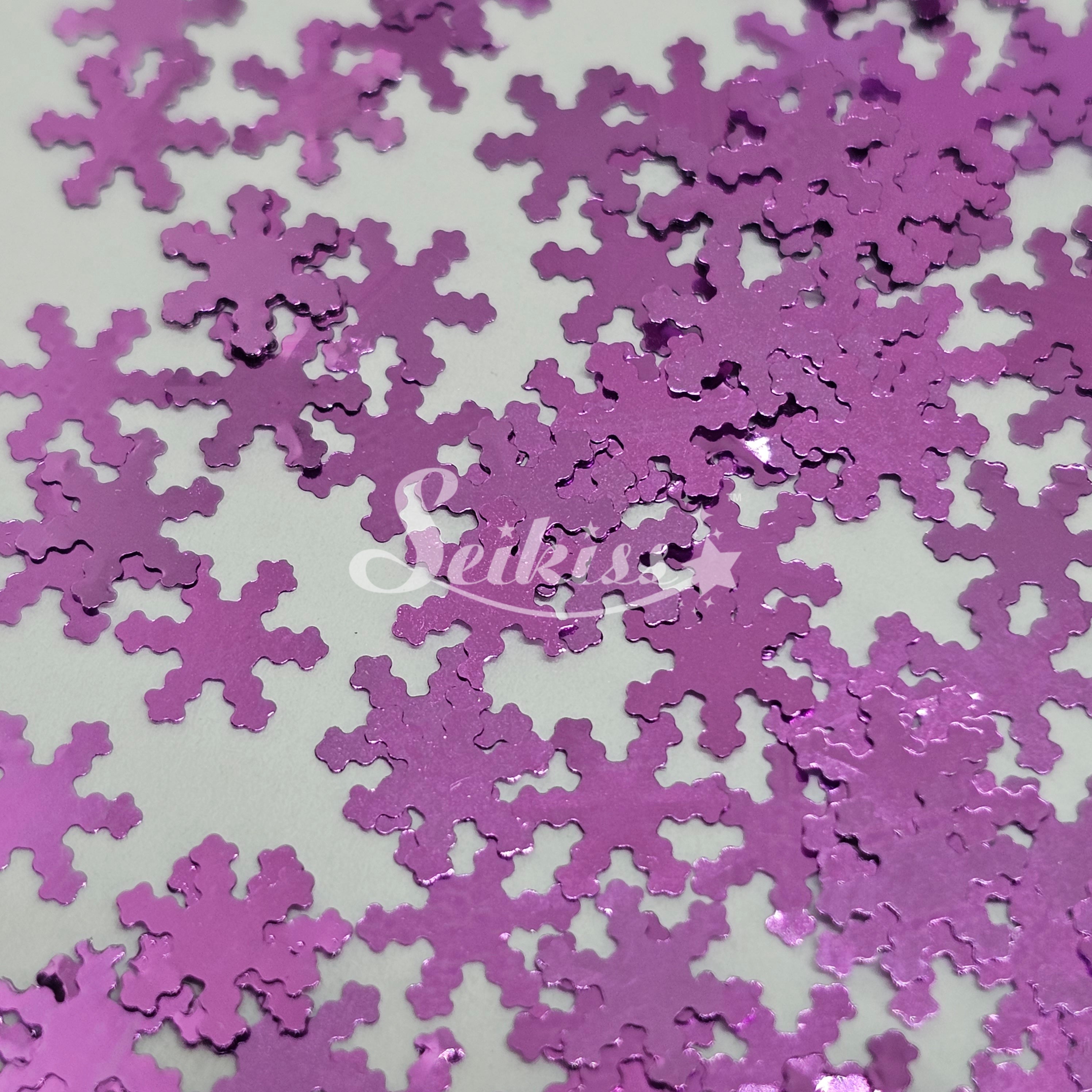 Purple Snowflakes Shape Glitter - Purple Glitter