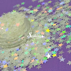 Frost White Stars - White Glitter