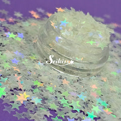 Frost White Stars - White Glitter