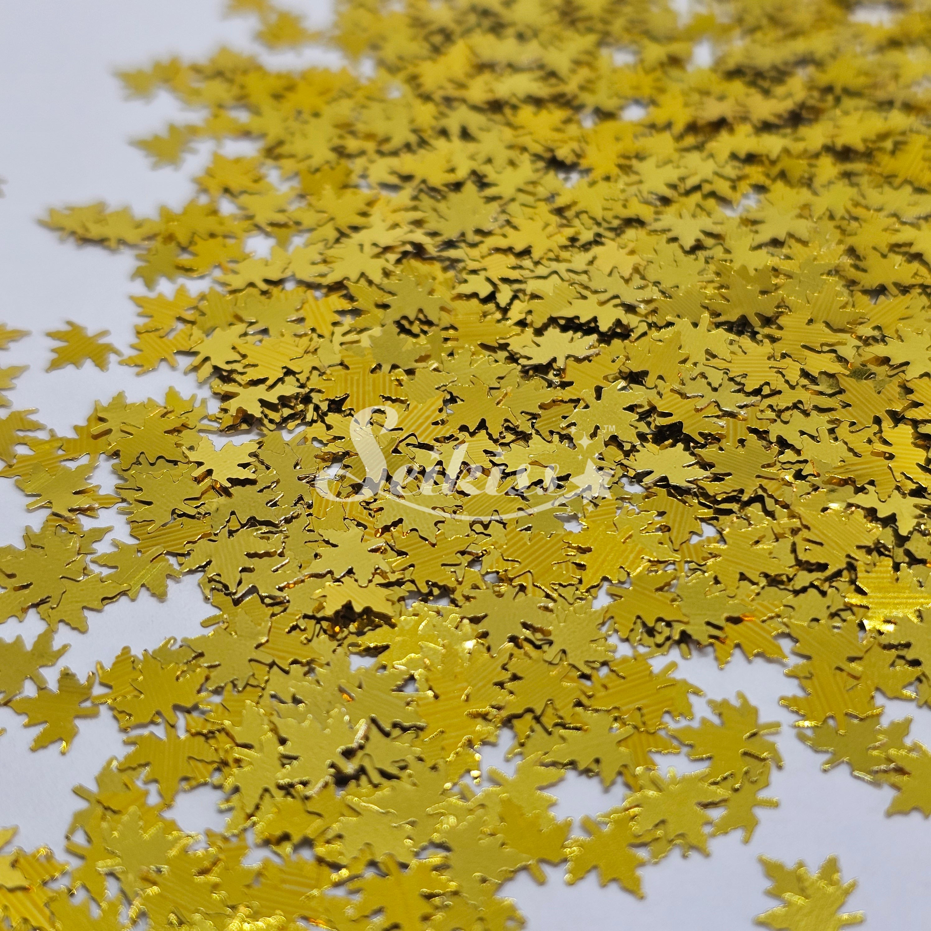 Golden Autumn Leaf Shape Glitter - Gold Glitter