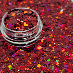 Ruby Galaxy Holographic Chunky Glitter - Red Glitter