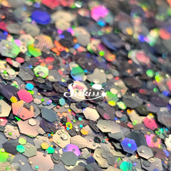 Nickel Galaxy Holographic Chunky Glitter - Silver Glitter