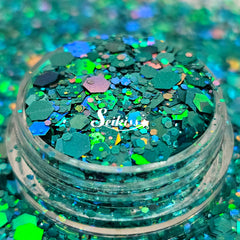 Sea View Holographic Chunky Glitter - Blue Glitter