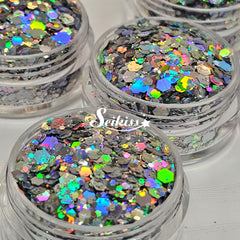 Nickel Galaxy Holographic Chunky Glitter - Silver Glitter